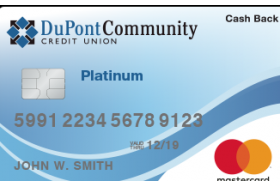 DuPont Community Credit Union MasterCard Platinum Cash Back Credit Card