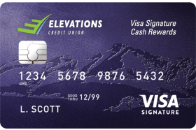 Elevations Credit Union Visa Signature Cash Rewards