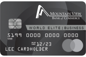 Mountain View Bank of Commerce MasterCard Business World Elite Credit Card