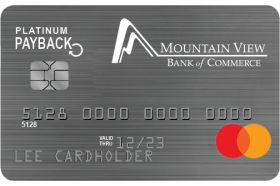 Mountain View Bank of Commerce MasterCard Platinum Payback Credit Card
