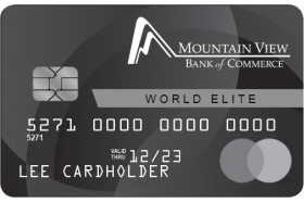 Mountain View Bank of Commerce MasterCard World Elite Credit Card